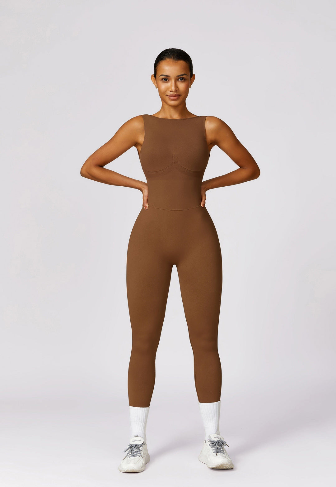 Elevate Your Style with the Seamless V-Back Jumpsuit
