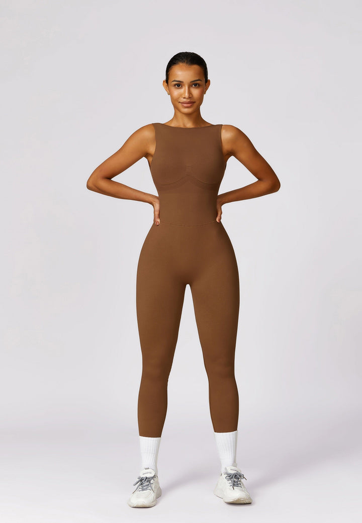 Elevate Your Style with the Seamless V-Back Jumpsuit