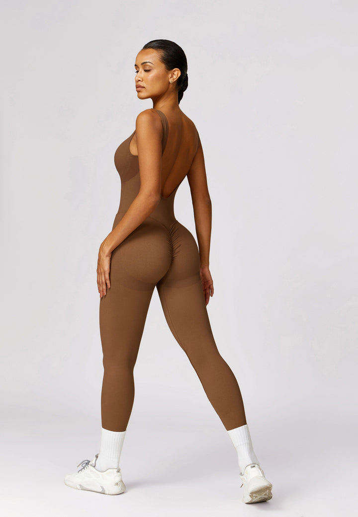 Elevate Your Style with the Seamless V-Back Jumpsuit