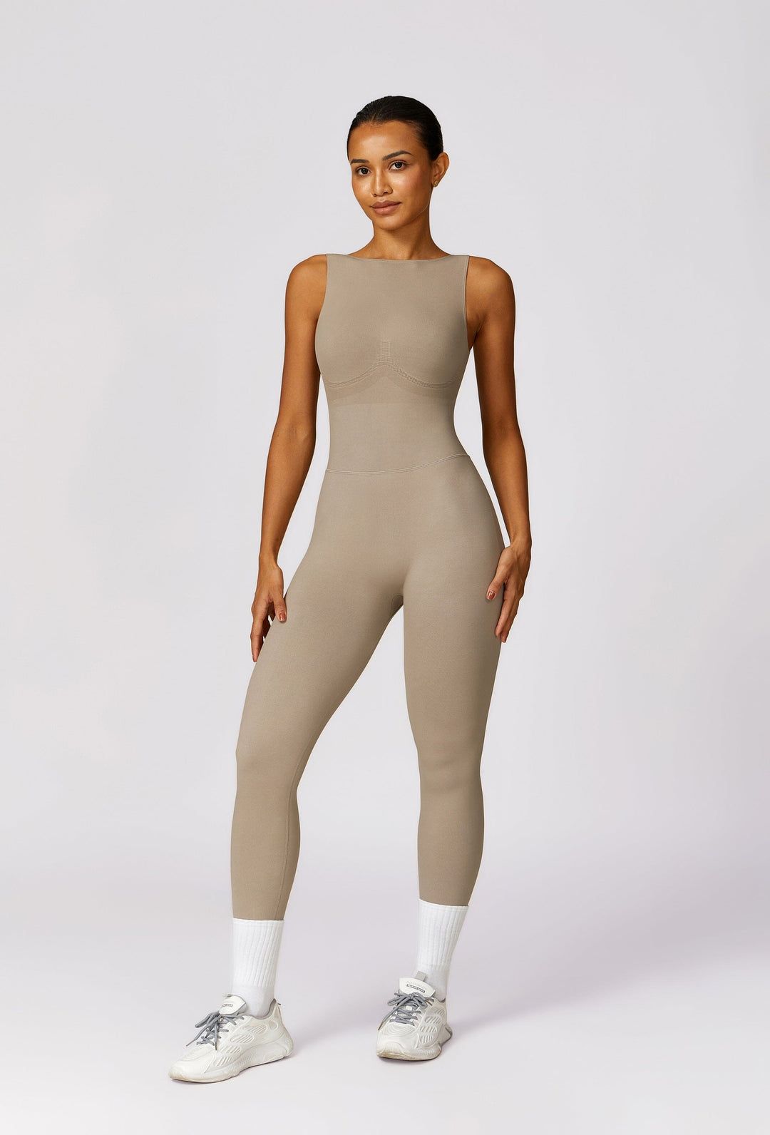 Elevate Your Style with the Seamless V-Back Jumpsuit