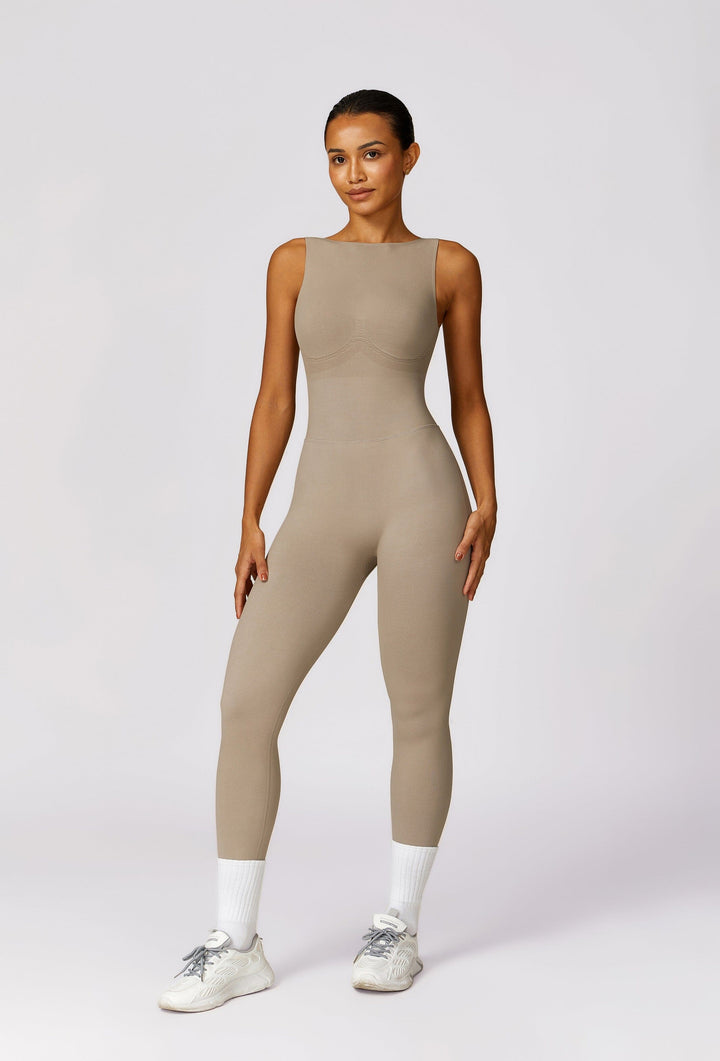 Elevate Your Style with the Seamless V-Back Jumpsuit