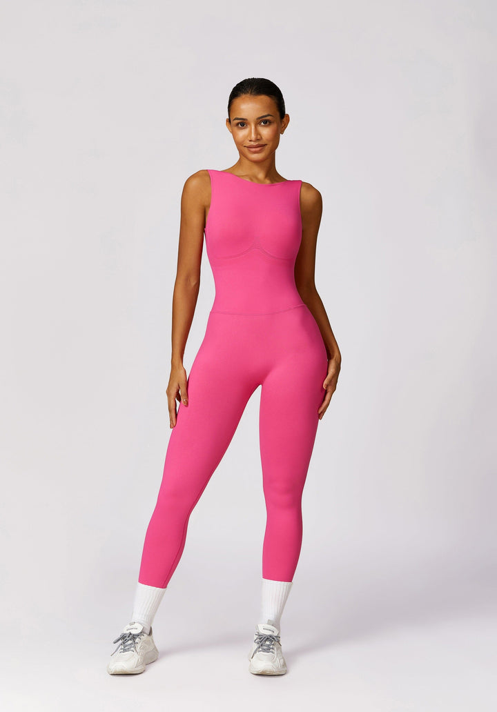Elevate Your Style with the Seamless V-Back Jumpsuit