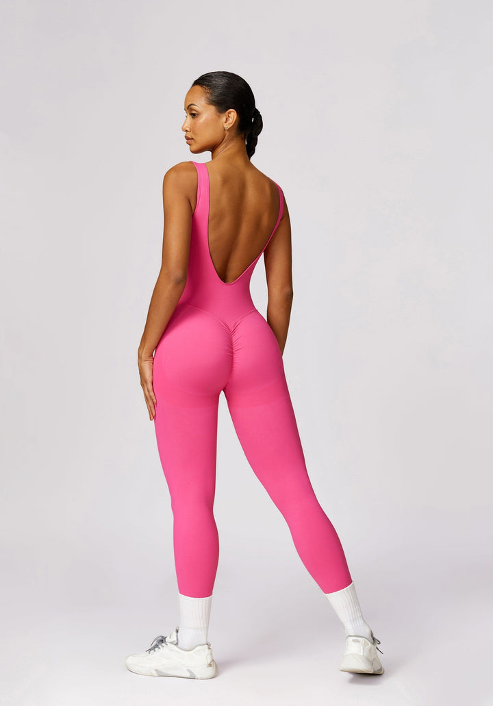 Elevate Your Style with the Seamless V-Back Jumpsuit