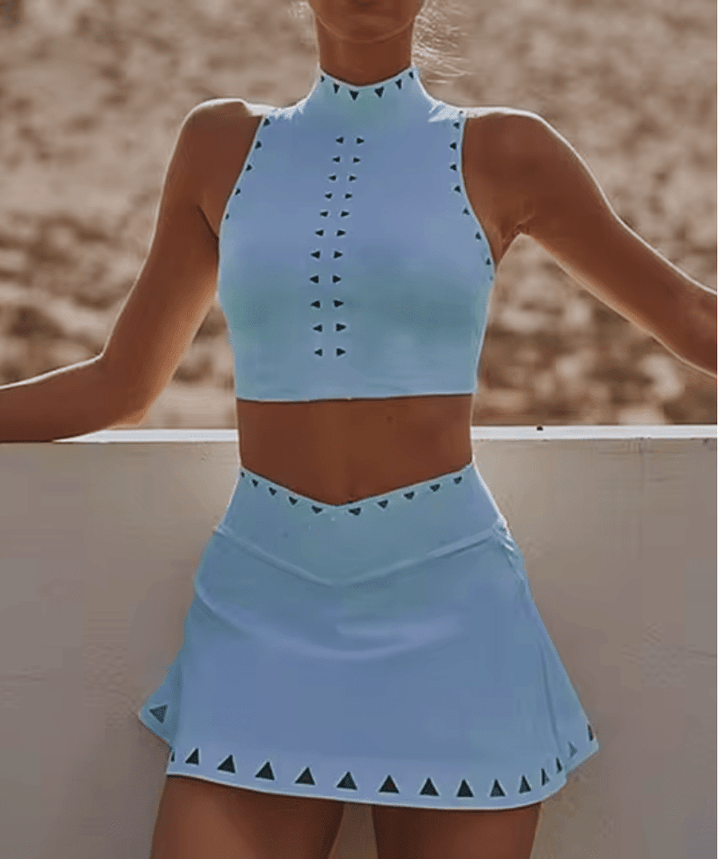 Champion's Tennis Set - Stylish Skirt & Top Combo