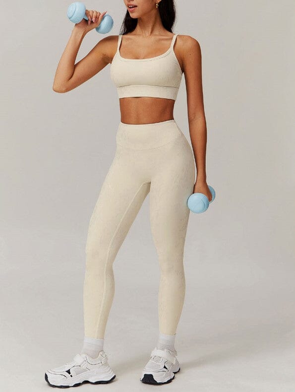 Elevate Your Workout: Synchronized Performance Leggings & Bra Set