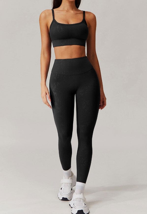 Elevate Your Workout: Synchronized Performance Leggings & Bra Set