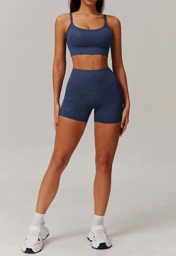 Elevate Your Workout: Synchronized Performance Gym Set - Stylish Shorts & Supportive Bra