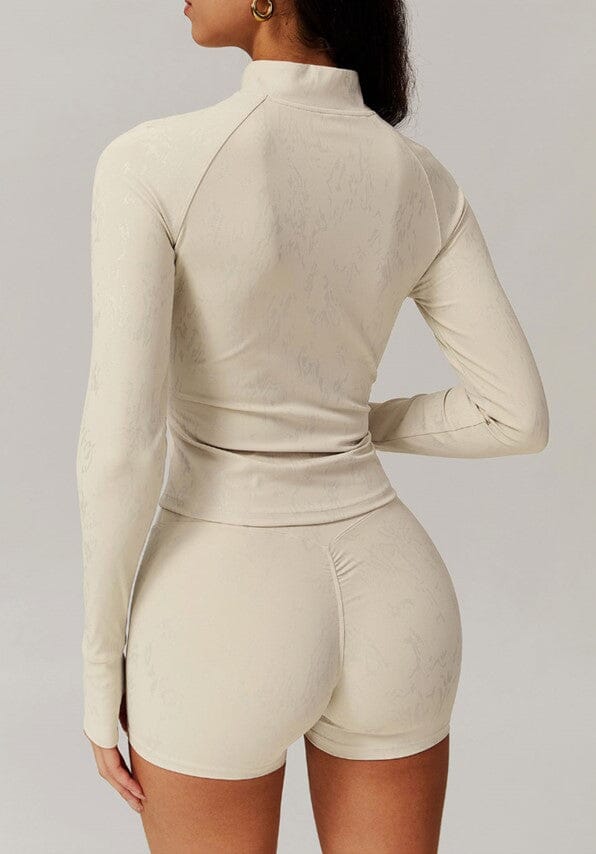 Elevate Your Workout: Coordinated Gym Set with Stylish Shorts and Jacket