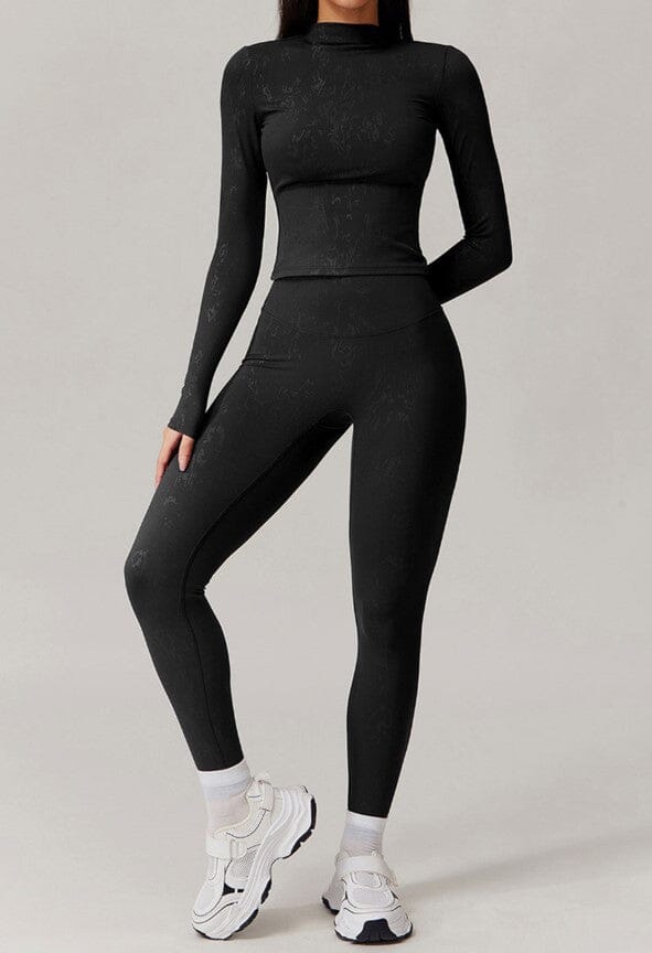 Ultimate Activewear Duo: Stylish Leggings & Long Sleeve Top for Peak Performance