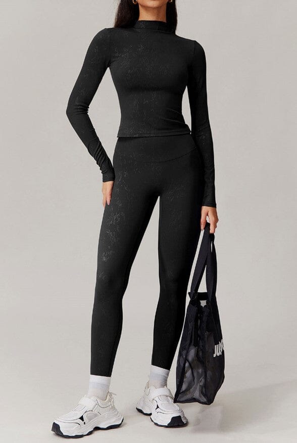Ultimate Activewear Duo: Stylish Leggings & Long Sleeve Top for Peak Performance