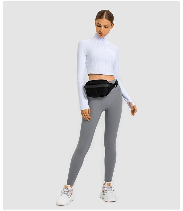 Stylish Zippered Crop Top for Active Runs
