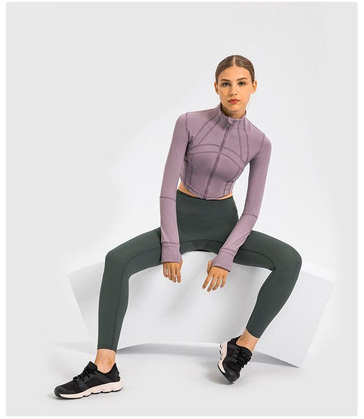 Sleek Zippered Running Crop Top for Ultimate Comfort and Style