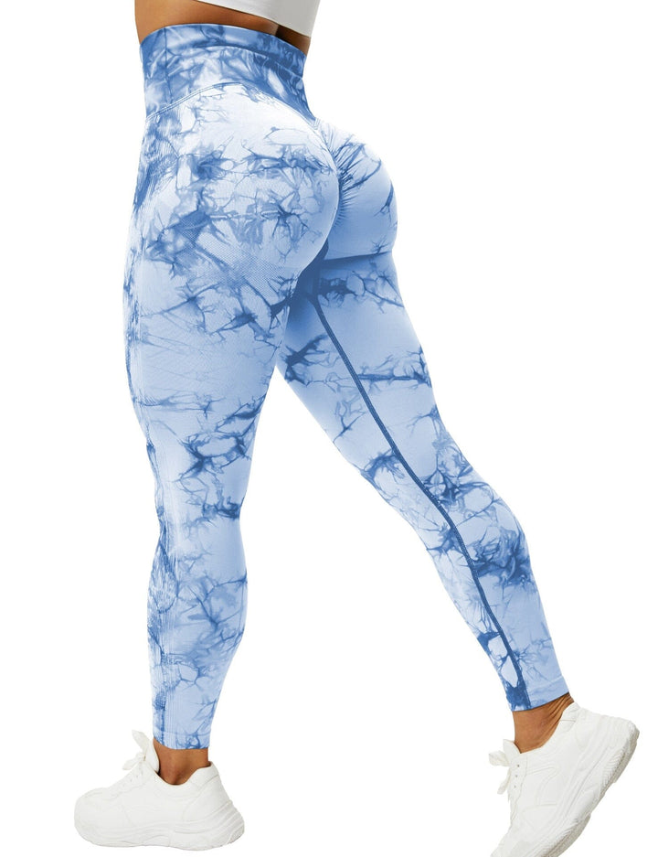 Chic Marble Print Scrunch Leggings