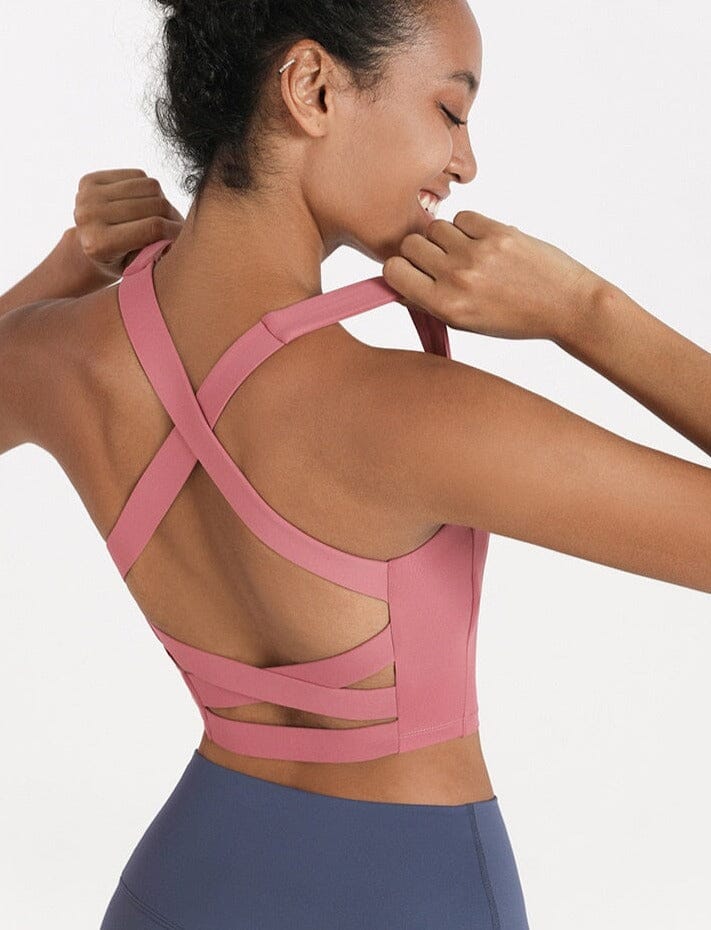 Reversible Brocade Cross-Back Bra for Ultimate Comfort and Style