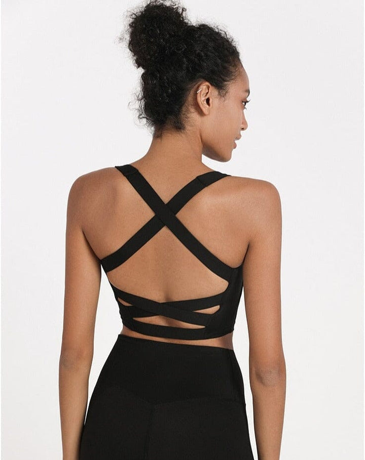 Double-sided Brocade Cross-back Bra