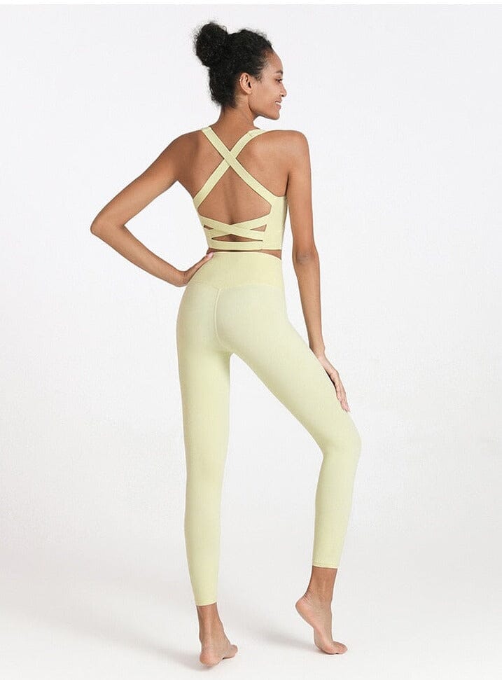 Double-sided Brocade Cross-back Bra