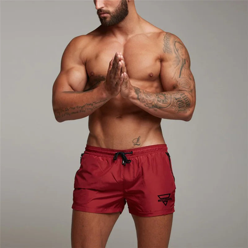 Red MuscleGuys Shorts