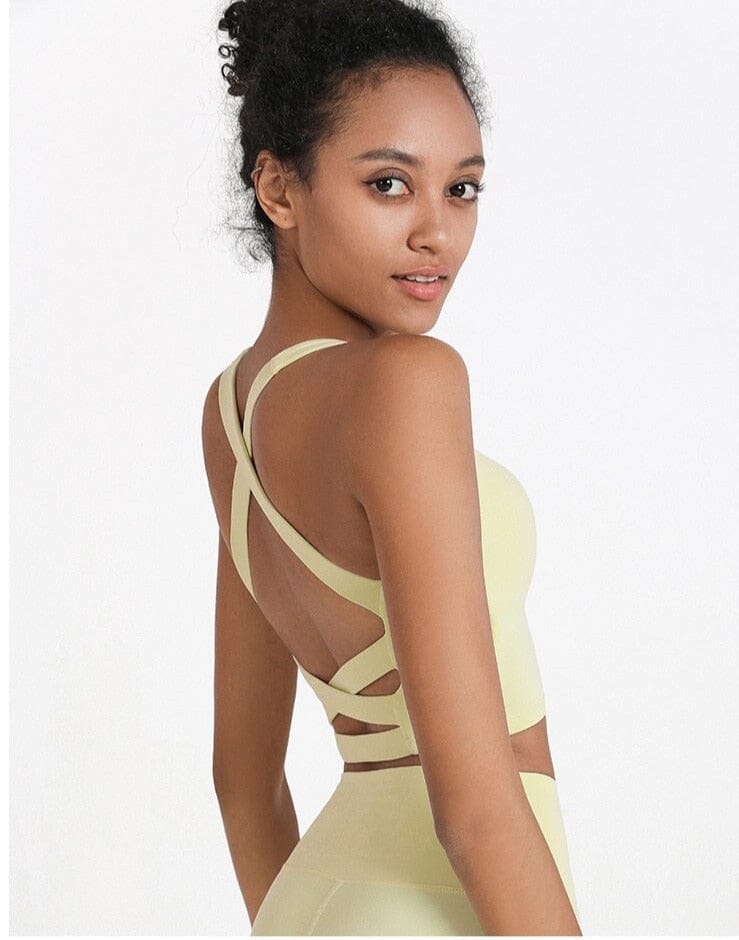 Double-sided Brocade Cross-back Bra