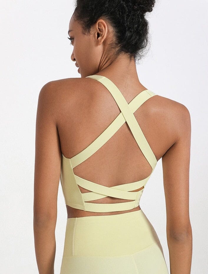 Double-sided Brocade Cross-back Bra