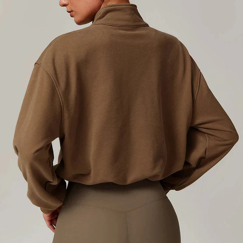 Elevate Your Style with the Chic High Collar Sweatshirt