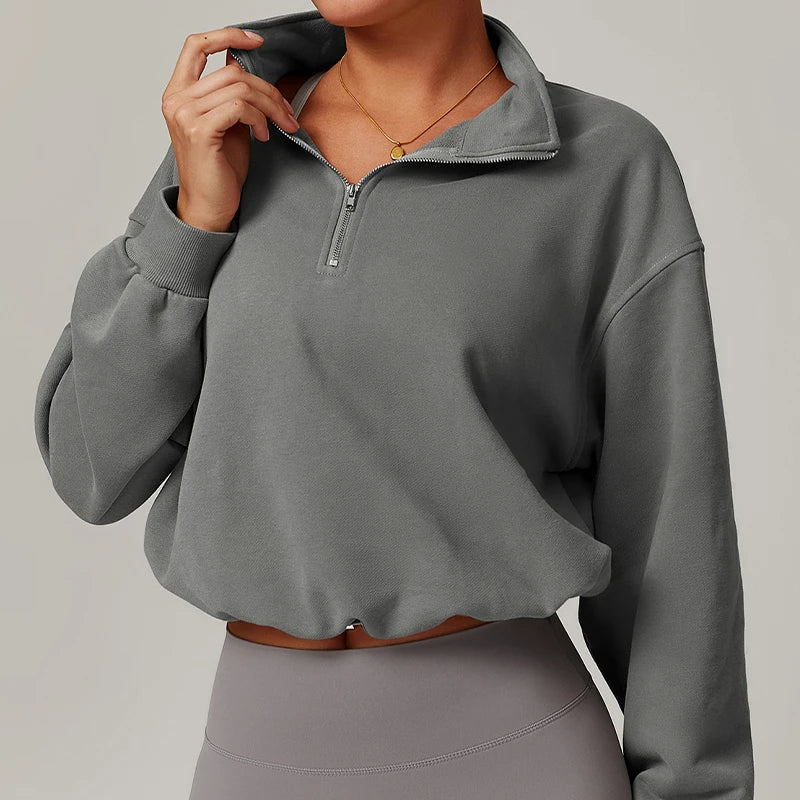 Elevate Your Style with the Chic High Collar Sweatshirt