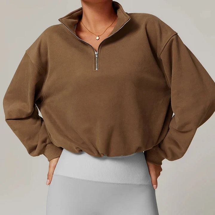 Elevate Your Style with the Chic High Collar Sweatshirt