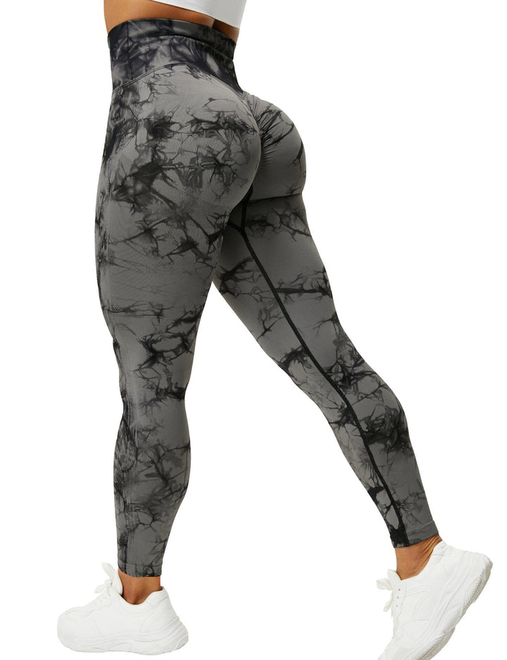 Chic Marble Print Scrunch Leggings
