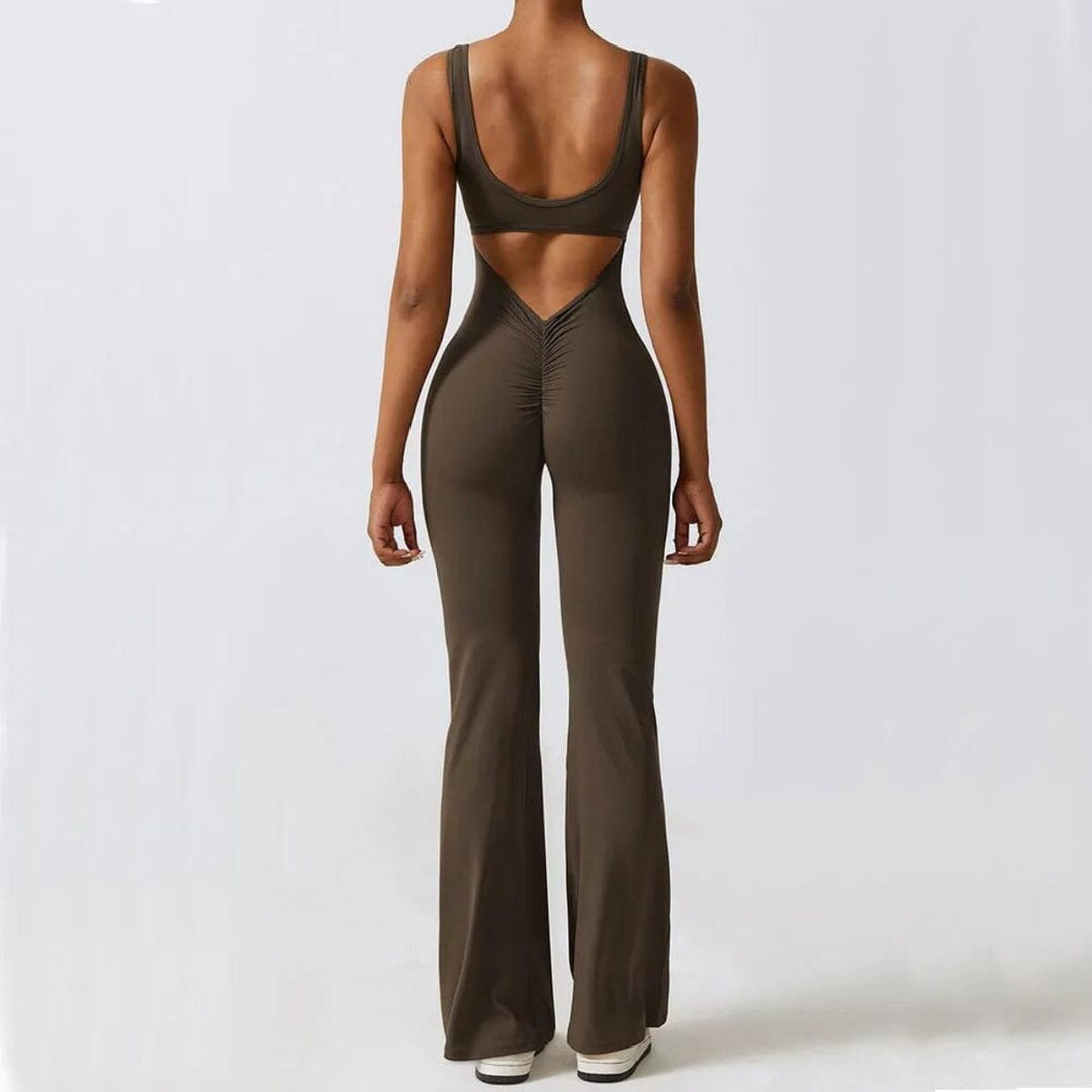 Elegant Hollow Back Jumpsuit with Stunning Imprint Design