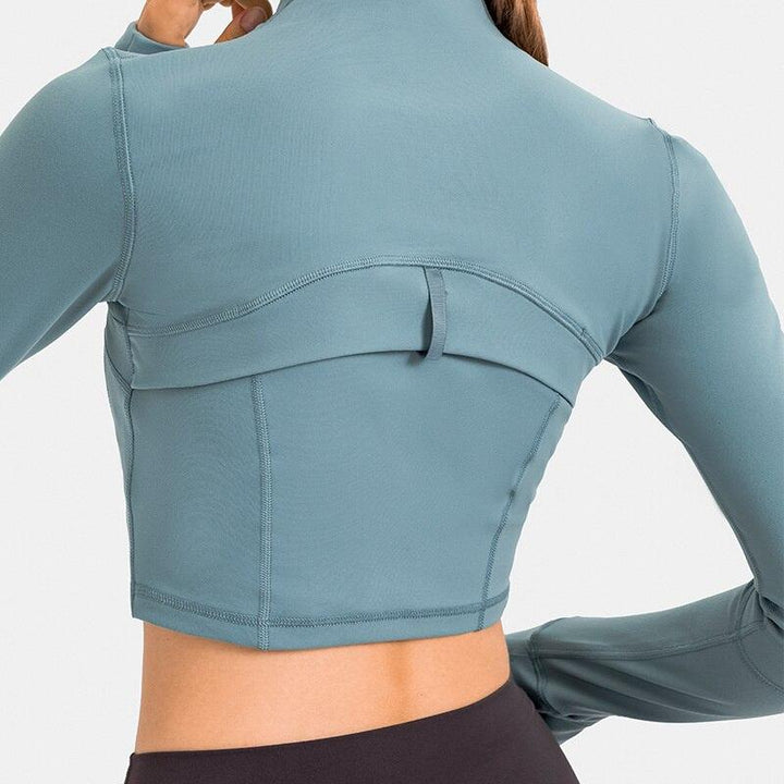 Sleek Zippered Running Crop Top for Ultimate Comfort and Style