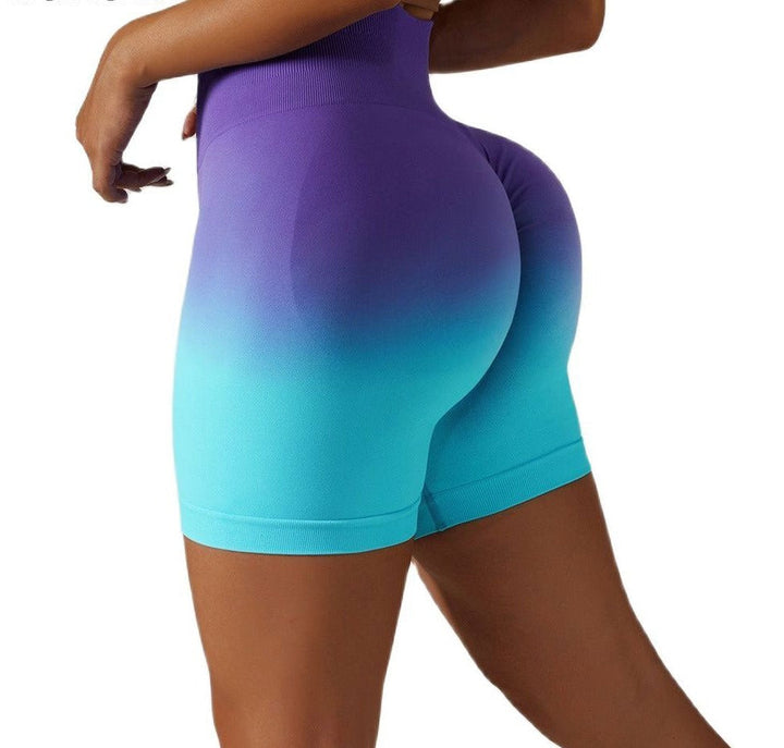 Vibrant Gradient Seamless Performance Shorts