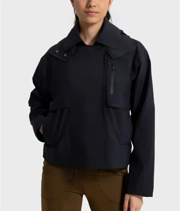 Versatile Windbreaker Jacket with Removable Hood