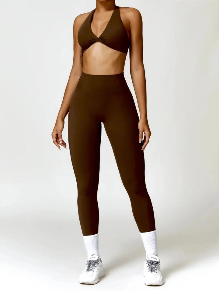 Chic Glam Flow Yoga Ensemble - Leggings & Stylish Top