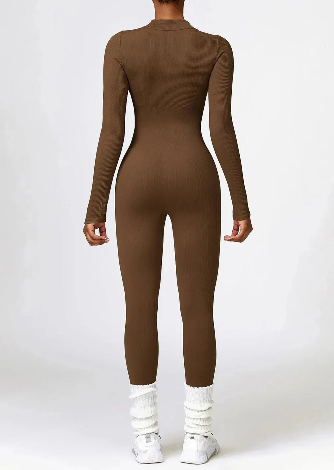 Serenity Blend Ribbed Zip-Up Jumpsuit