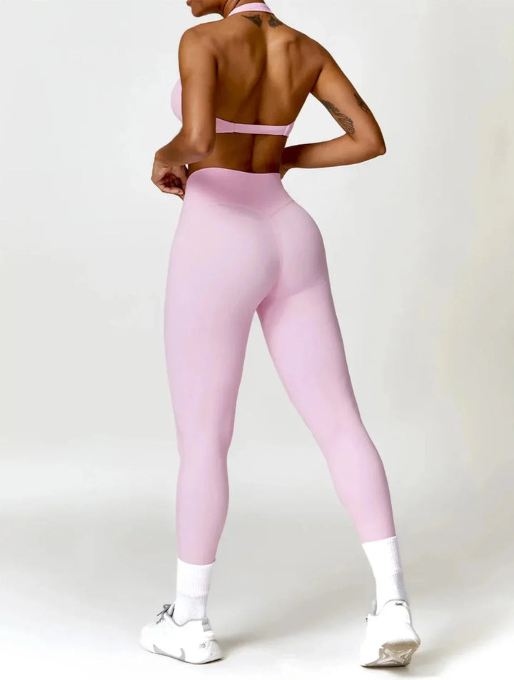 Chic Glam Flow Yoga Ensemble - Leggings & Stylish Top