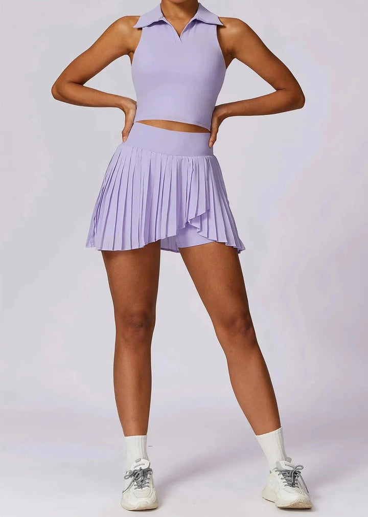 Catch the Summer Vibe Tennis Set - Stylish Skirt & Top Combo