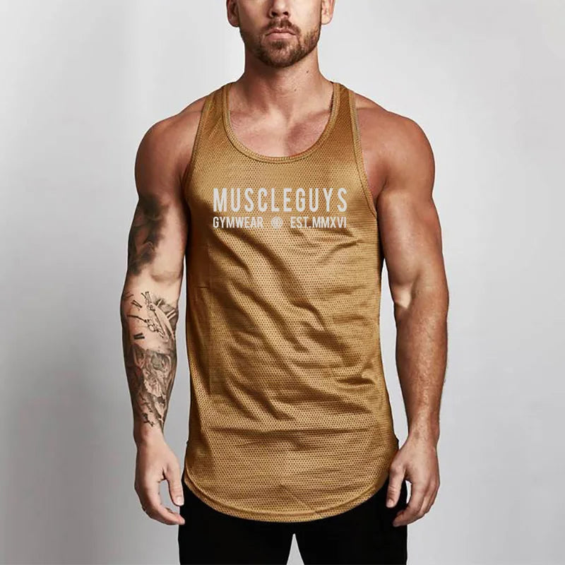 Gold MuscleGuys Tank Top