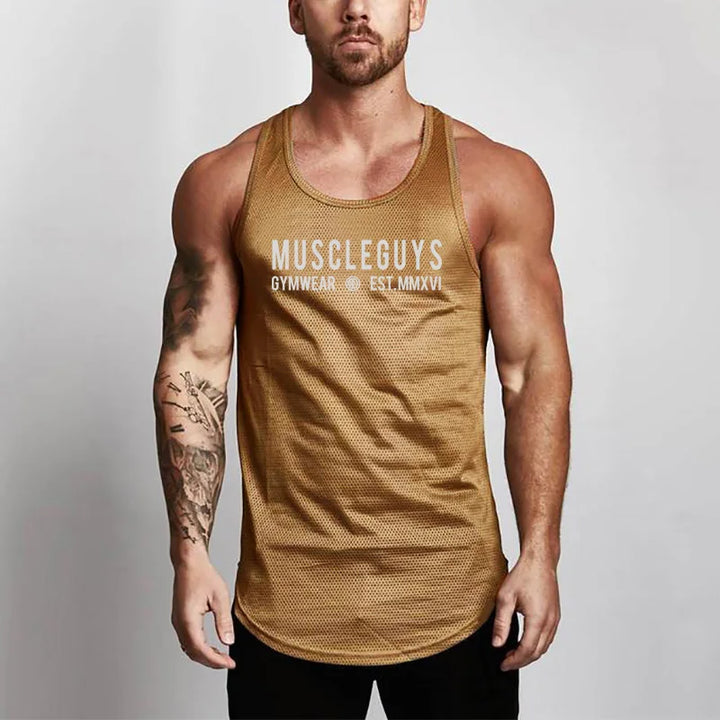 Gold MuscleGuys Tank Top