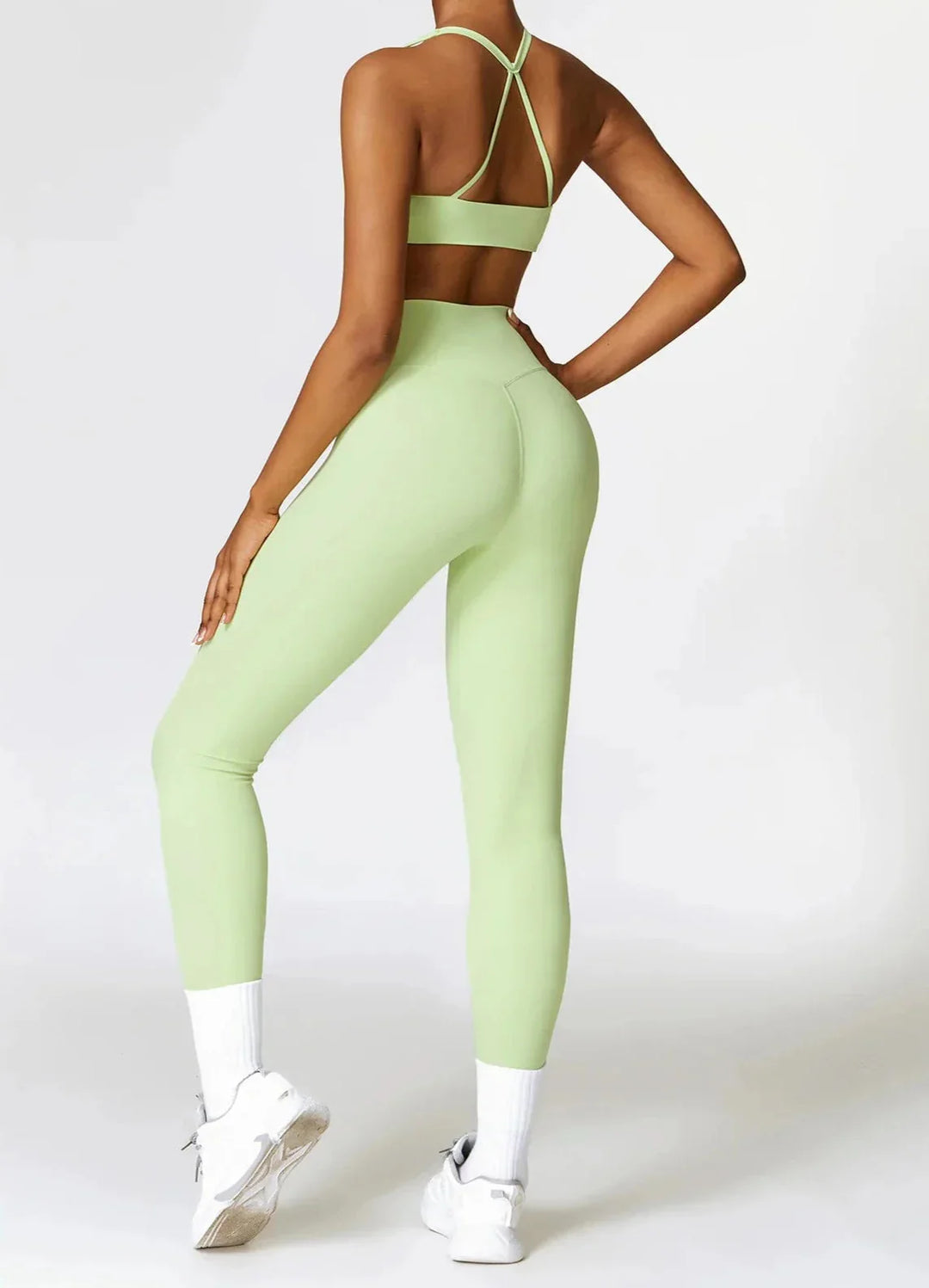Enchanting Cross Back Activewear Set - Stylish Leggings & Top Combo