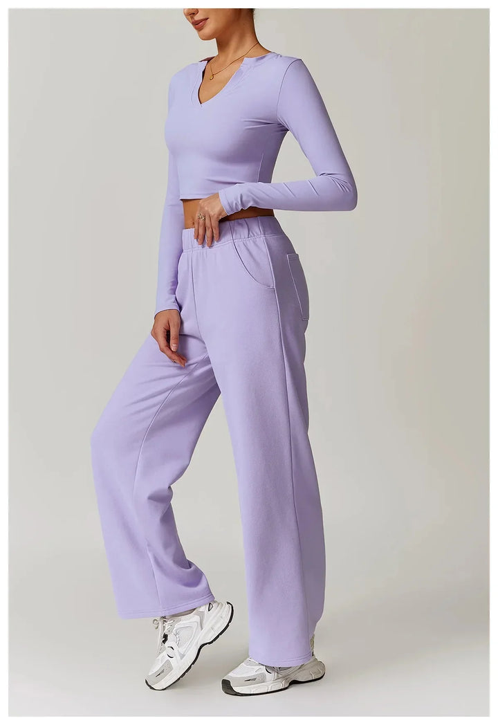 Transform Your Workout: Obsession Long Sleeve Activewear Set - Stylish Top & Comfy Pants