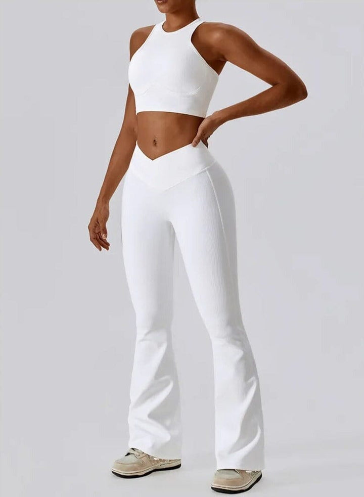 Harmony Racerback Flared Set - Leggings & Top Ensemble