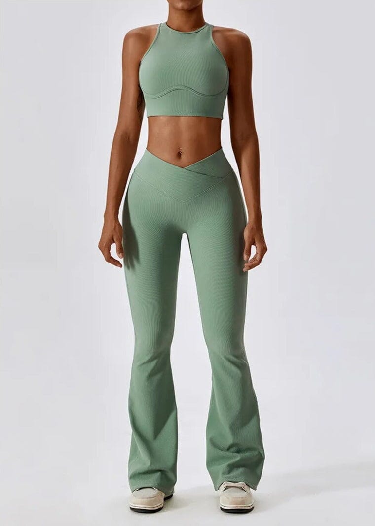 Harmony Racerback Flared Set - Leggings & Top Ensemble