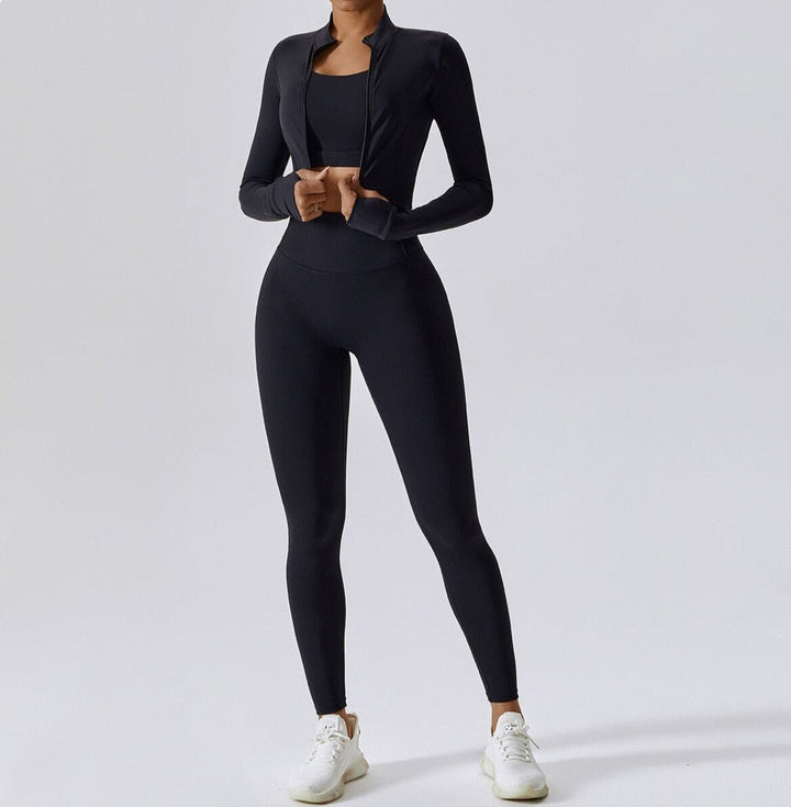 Ultimate Power Scrunch Set - Stylish Leggings, Chic Top & Trendy Jacket