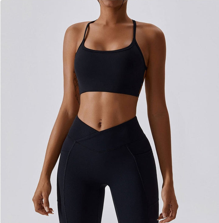 Chic Cross-Back Halter Bra for Ultimate Comfort and Support