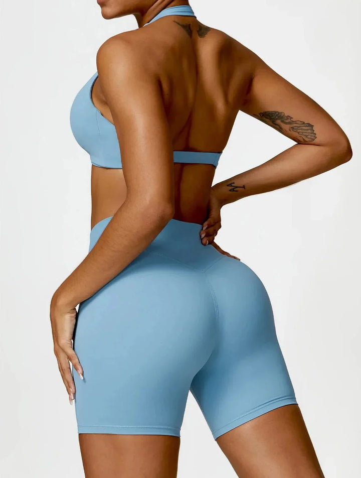 Chic Elegance Yoga Ensemble - Stylish Shorts and Top Set