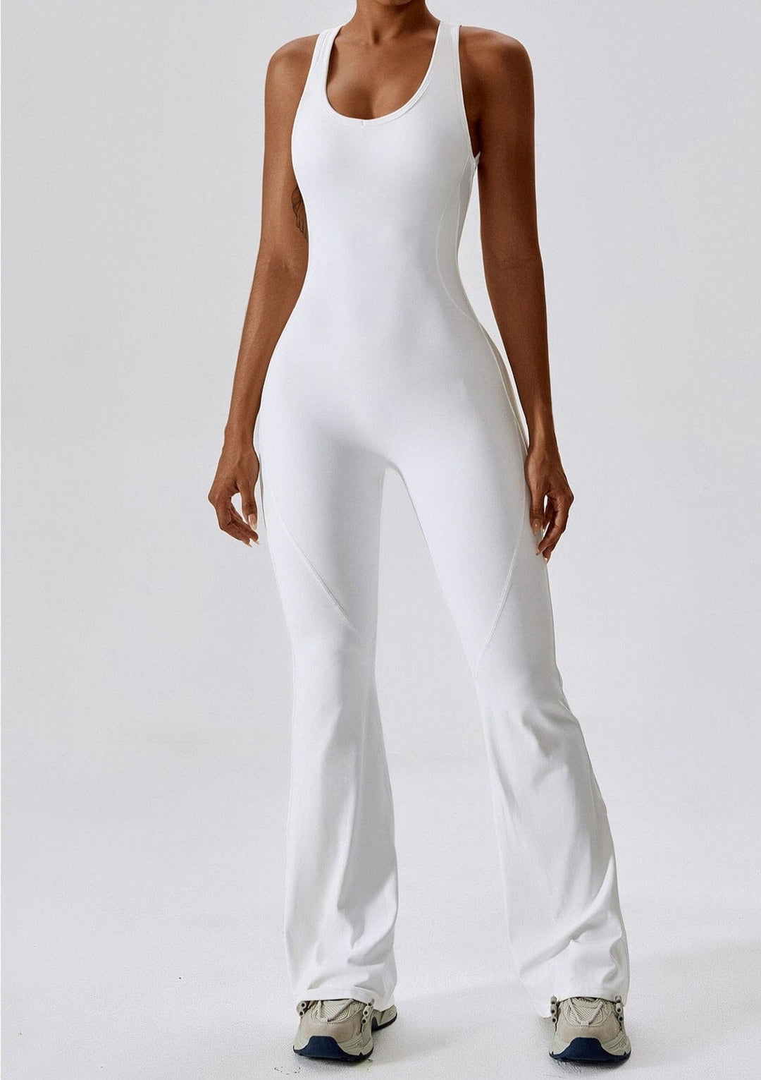 Chic Flared Backless Bodysuit for Effortless Style