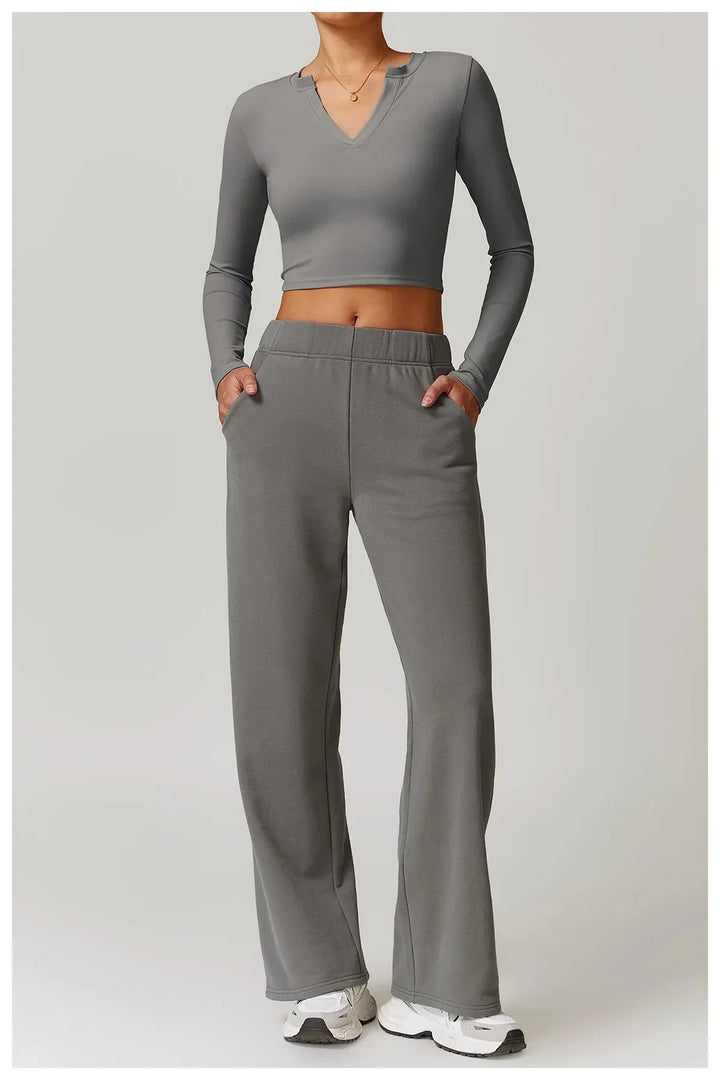Transform Your Workout: Obsession Long Sleeve Activewear Set - Stylish Top & Comfy Pants
