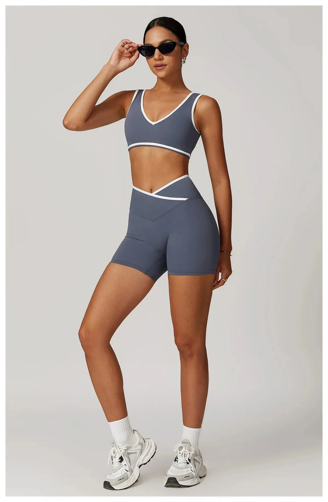 Elevate Your Workout: Myriad Step Up Gym Set with Stylish Shorts and Supportive Bra