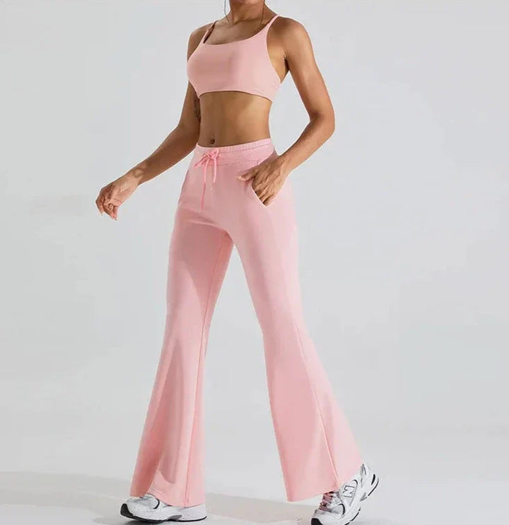 Chic Vibe Drawstring Flare Trousers