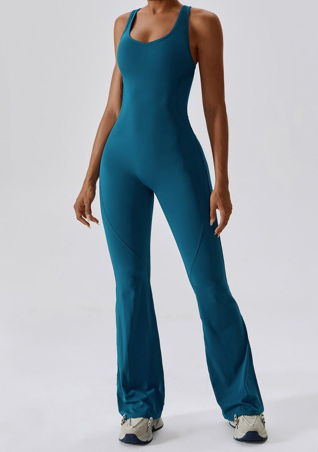 Chic Flared Backless Bodysuit for Effortless Style