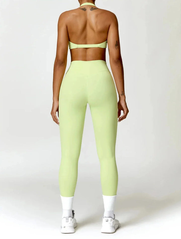 Chic Glam Flow Yoga Ensemble - Leggings & Stylish Top